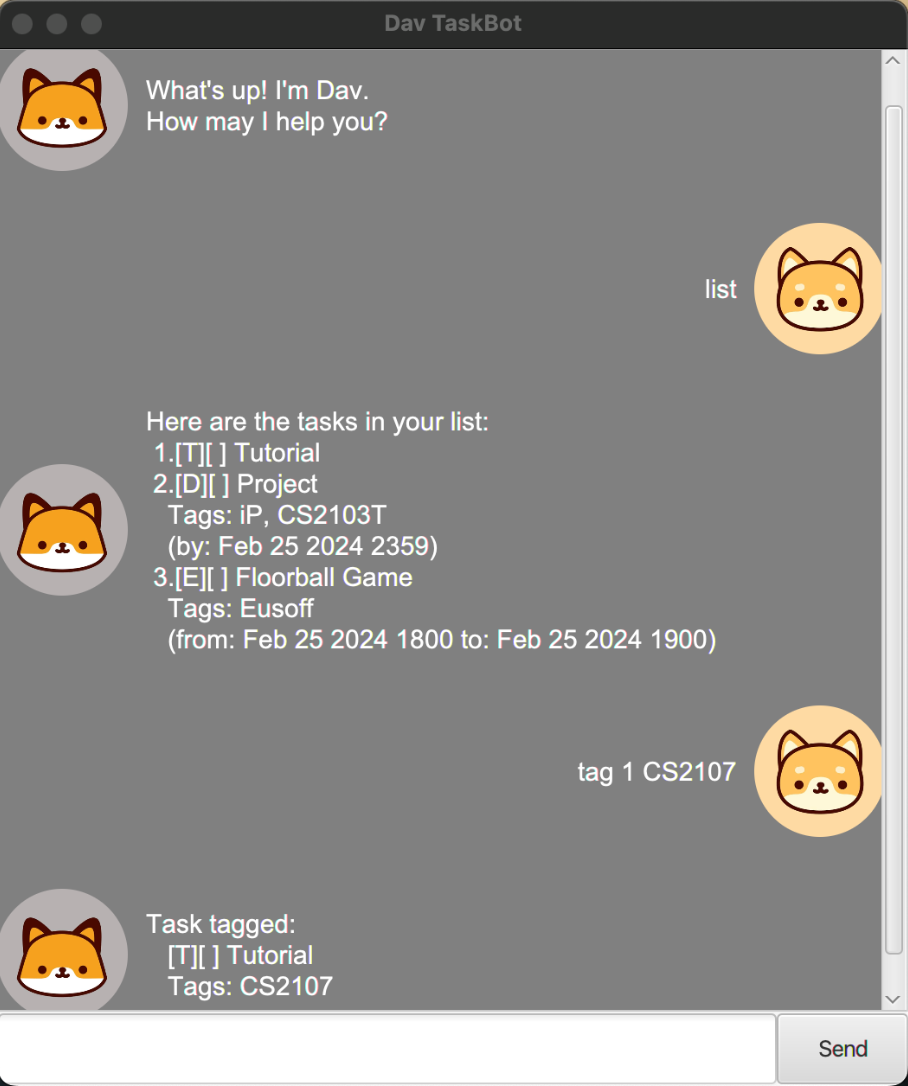 Dav TaskBot Interface